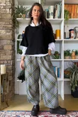 Arbi Needlecord Tartan Barrel Pant Steel
